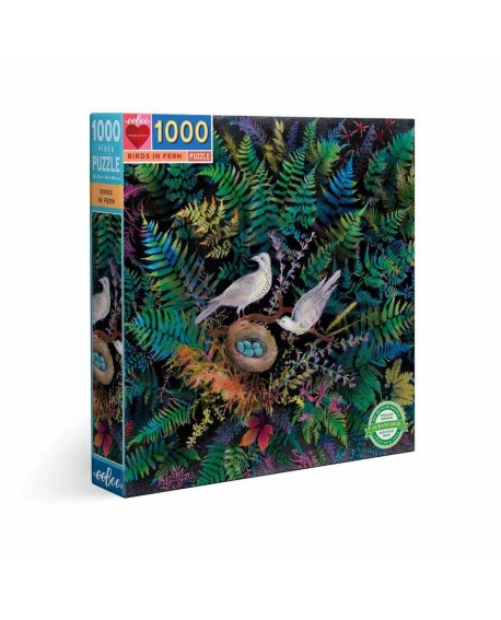 puzzle birds in fern