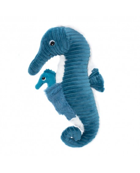 Papadou Hippocampe papa/bébé bleu