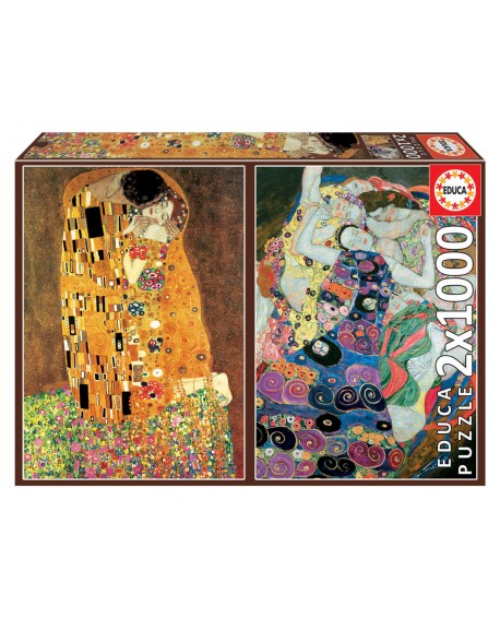 2×1000 Le Baiser + La Vierge, Gustav Klimt