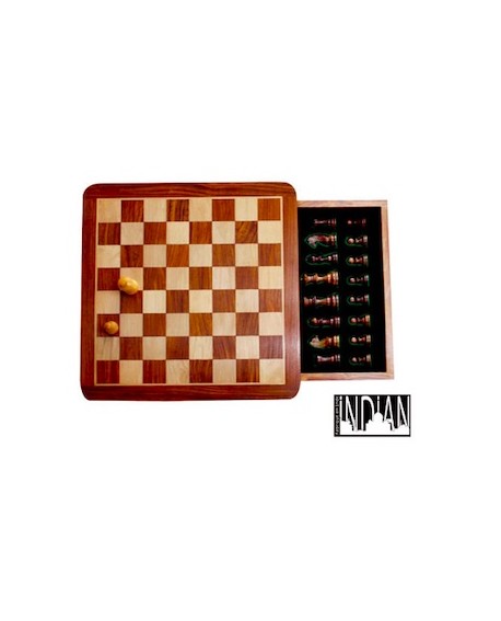Coffret d'échecs magnétique 30 cm avec tiroir de rangement