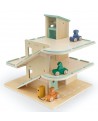 Garage en bois avec accessoires