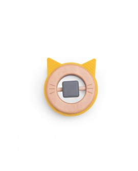 Hochet anneau de dentition bois et silicone chat Les Moustaches