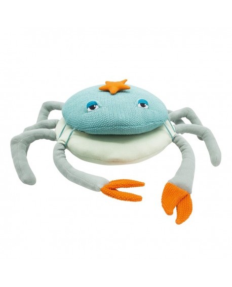 coussin grand crabe turquoise