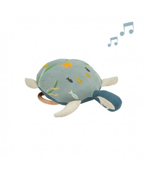 coussin musical tortue bleu