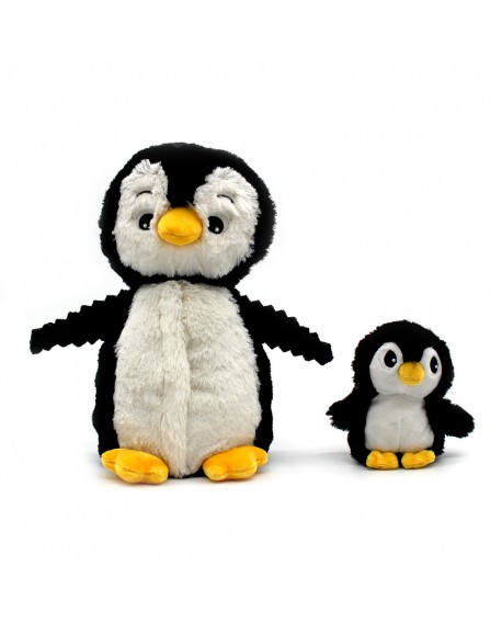 Harrycle 5 Pcs Set de Jouet Bébé de Peluche Pingouin 1 Maman Pingouin avec  4 Bébés