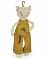 PERLIPOPETTE chat en salopette olive