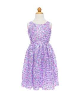 Purple Party Sequins Dress 3-4