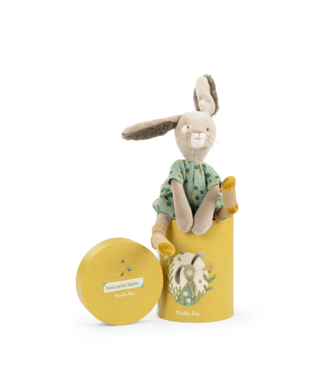 Poupée lapin sauge (en boîte) Trois petits lapins