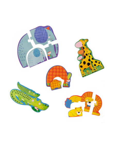 Puzzles évolutifs animaux (20 pièces) Les Toupitis