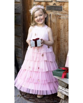 Christmas Tree Dress with Headband 3-4 ans