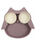 Assiette Compartimentée Hibou lilas