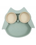 Assiette Compartimentée Hibou menthe