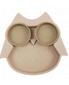 Assiette Compartimentée Hibou sable
