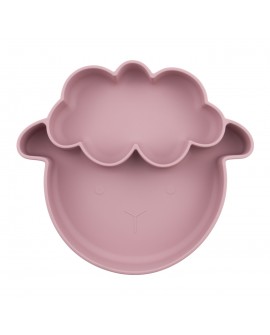 Assiette Compartimentée Mouton rose foncé