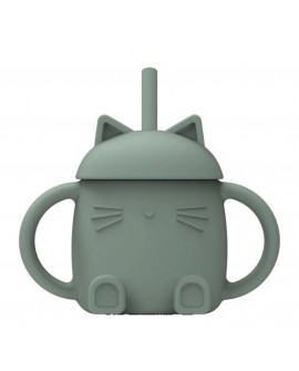 Tasse avec Paille Chatty kaki