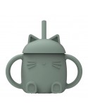 Tasse avec Paille Chatty kaki