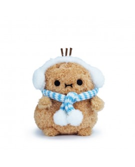 Mini sitting plush toy - Frosty- Blue scarf Ricespud