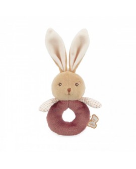 Mon doux hochet lapin bordeaux