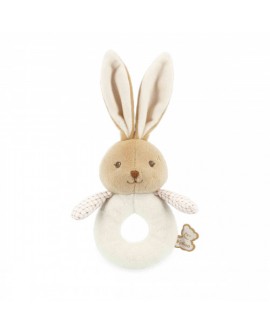 Mon doux hochet lapin creme