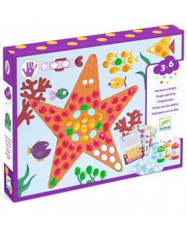 Peindre avec ses doigts - Pois et poissons