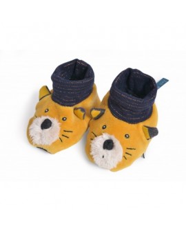 chaussons chat  moutarde Lulu - les moustaches